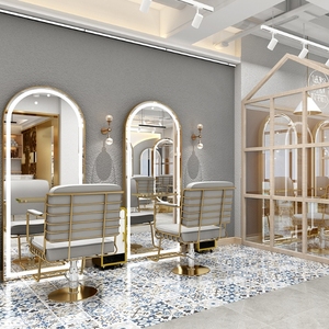 Luxury Light <b>Led</b> Double Side <b>Mirror</b> Station Barber Stations Salon Furniture <b>Mirror</b> Station Beauty Salon Furniture - Product Image 5