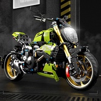 Moto de course sportive urbaine High Tech 1:5, locomotive, modèle de construction en briques modulaires, jouet cadeau pour garçon T4021
