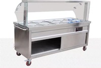 Matériel de cuisine pour restaurant buffet pas cher, table en acier inoxydable, bain-marie à gaz, chauffe-plats électrique avec 4 pots