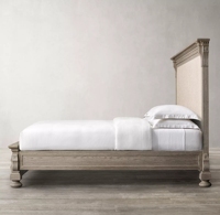 Meubles de chambre à coucher de style français, lit en bois de chêne double pour adulte