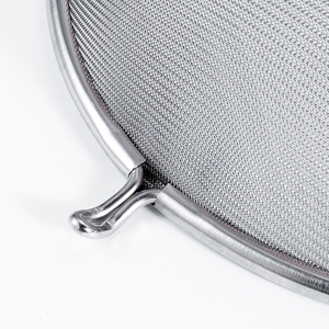 Écumoire de cuisine à mailles fines avec double poignée à clip en acier inoxydable, ustensile de cuisine en acier inoxydable pour écrémer l'huile - Product Image 3