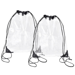Wholesale Custom Logo Size Clear Drawstring <b>Bags</b> for Stadium Colleges Sport Event Waterproof Transparent PVC Drawstring Backpack - Product Image 2