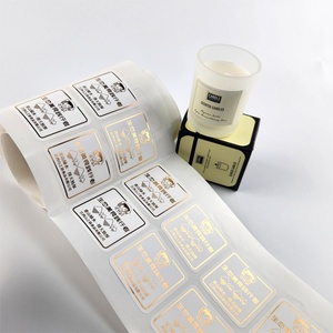Custom Waterproof Oil-Proof <b>Sticker</b> Gold Foil Hot Stamping Square Vinyl <b>Stickers</b> Roll - Product Image 4