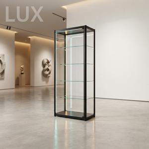 LUX Free Standing Lockable Glass Display Cabinet Colorful Flowing Lights Indoor Cosmetic Shop Glass Showcase - Product Image 5