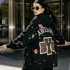 6859/Vendita Diretta di Felpe con Cappuccio e Zip alla Moda con Stampa Colorata a Pois, Abbigliamento Streetwear, Camicie Casual da <span class=keywords><strong>Donna</strong></span> per Uso Quotidiano - Product Image 4