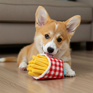 Jouet en peluche pour chien, motif à carreaux, design de dessin animé, pour chien, jeu interactif avec fonction de distribution de friandises - Product Image 1