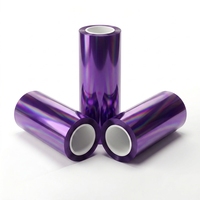 Film PET violet translucide, feuille de polyester colorée, résistant aux UV, rouleau décoratif pour écran rétroéclairé