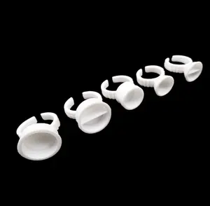 100 pièces en gros, anneaux en plastique pour colle, différentes tailles et styles, anneaux pour colle à cils, emballage personnalisé, anneaux pour colle pour extensions de cils - Product Image 1