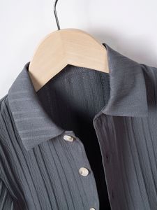 Nouvel ensemble d'été pour garçons : chemise à manches courtes en coton style <span class=keywords><strong>vintage</strong></span>, élégant, léger et tendance, couleur unie ZHEJAIGN - Product Image 3