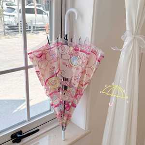 Paraguas Transparente con Diseño de Cerdito Rosa, Mango Largo y Recto, Apertura y Cierre Automático, para Niños y Escuela - Product Image 2
