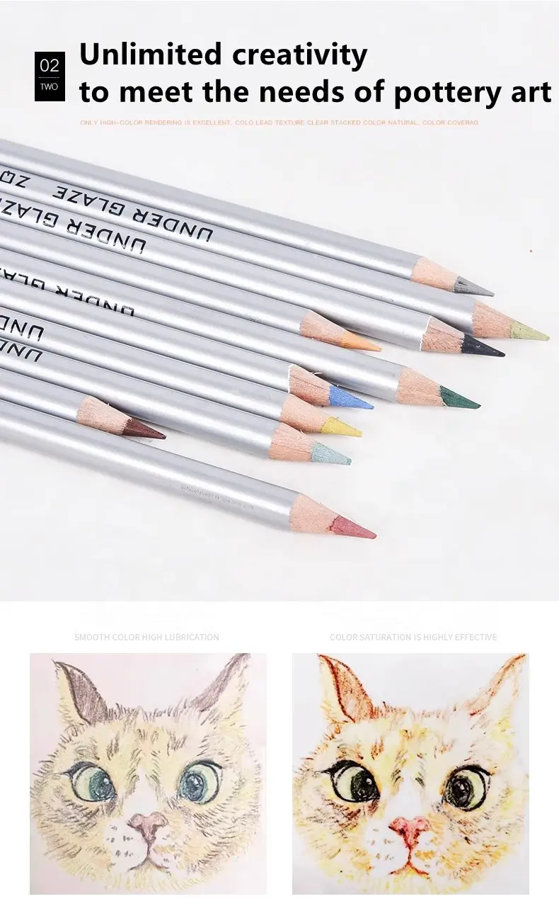 10-color Pencils for Pottery Professional Painting Pencil Under Glaze for Coloring Ceramics