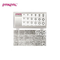 Lot de 720 colliers de serrage en fer et acier OEM pour vente en gros, à dents internes/externes, avec boîte de rangement en plastique transparent Panpal