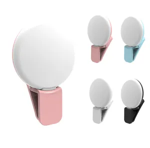 New Portable Rechargeable USB Mini Circle Fill Light For Phone Selfie Photography Makeup LED Clip-on Selfie Ring Light