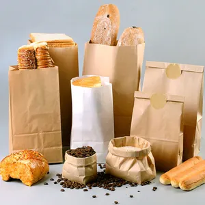 Bán buôn tùy chỉnh túi giấy bao bì mua sắm máy bay khách sạn dùng một lần cấp thực phẩm Kraft túi giấy