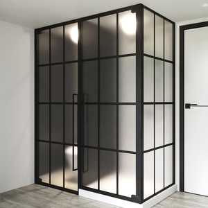 Cửa Phòng Tắm Vòi Hoa Sen Tùy Chỉnh Cửa Phòng Tắm Vòi Hoa Sen Bằng Satin Mở Mờ Khung Màu Đen - Product Image 4