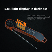 Nouveau Thermomètre Numérique Pliable en Plastique Étanche avec Écran LCD Rétroéclairé Lecture Instantanée pour Barbecue, Grillades et Cuisson Alimentaire (IP66)