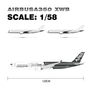 Modelo de Avión de Resina <span class=keywords><strong>Airbus</strong></span> <span class=keywords><strong>A350</strong></span>-<span class=keywords><strong>900</strong></span> XWB a Escala 1:56 de 120 cm Hecho a Mano con Acabado de Fibra de Carbono - Product Image 2