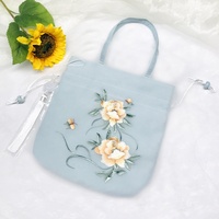 Sac bandoulière pour téléphone brodé Danny Tassel, style chinois, accessoire Hanfu, broderie de Suzhou florale, coins arrondis carrés