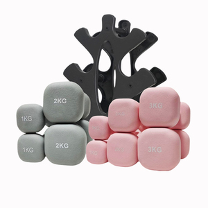 LADYGLOW <span class=keywords><strong>Haltères</strong></span> en caoutchouc pour femmes, équipement de musculation à domicile, <span class=keywords><strong>haltères</strong></span> carrés caoutchoutés, vente en gros - Product Image 6