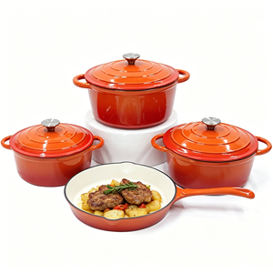 <span class=keywords><strong>Set</strong></span> di <span class=keywords><strong>Pentole</strong></span> in Ghisa Smaltata 7 Pezzi, Adatte al Forno, <span class=keywords><strong>Pentole</strong></span> Olandesi, Padelle e Griglie, <span class=keywords><strong>Set</strong></span> di <span class=keywords><strong>Pentole</strong></span> per Cucina a <span class=keywords><strong>Induzione</strong></span> e Gas - Product Image 1