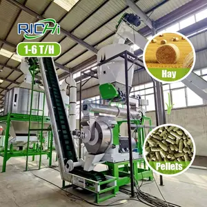 Machine à granulés de foin de luzerne certifiée CE 1-6 t/h pour l'alimentation du bétail