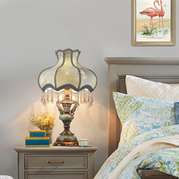 Lampes de table contemporaines lumineuses de luxe pour chambre à coucher européenne nordique vintage décorative antique avec abat-jour