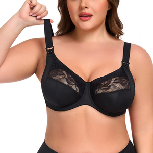 Soutien-gorge d'<span class=keywords><strong>allaitement</strong></span> <span class=keywords><strong>grande</strong></span> <span class=keywords><strong>taille</strong></span> personnalisé en usine, de haute qualité, sexy, en dentelle, sans rembourrage, à armatures, couvrant entièrement la poitrine - Product Image 3
