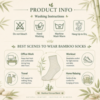 Chaussettes en Fibre de Bambou Personnalisables avec Logo, Respirantes, Anti-Bactériennes, Écologiques, Tricotées, pour Femmes, Idéales pour le Travail, les Tenues Décontractées et le Quotidien