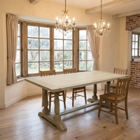 Ensemble de table et chaises de salle à manger en bois massif vintage, durable, robuste, personnalisable, directement de l'usine, meubles pour la maison