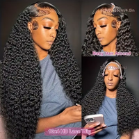 Perruques Lace Front HD 13x6 en Cheveux Humains, Densité 210%, Pré-épilées, Sans Colle, Bouclées Crépues, pour Femmes Noires, Cheveux Brésiliens