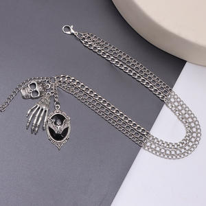 <b>Skull</b> Ghost Hand Bat Pendant Metal Shoe Chain Women's Footwear Accessory Multi Layer Decorative <b>Ornament</b> Fall 2024 - Product Image 4