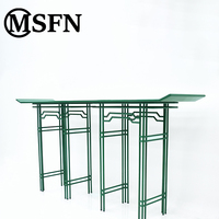 Table console en métal ajouré de style chinois classique moderne, finition patine verte, design original MSFN, pour villa et hôtel