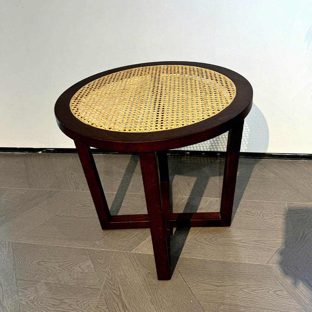 Black walnut + rattan tabletop-60*60*55cm
