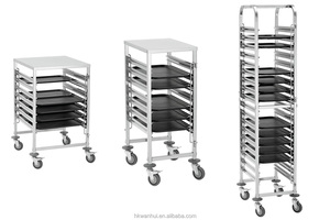Carrito de Transporte Gastronorm de Acero Inoxidable con Estantes para Bandejas GN 1/1 para Restaurantes y Hoteles Comerciales - Product Image 2