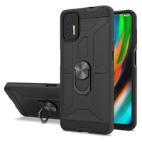 Coque plastique antichoc avec anneau support PC pour Motorola G9 plus, étui de téléphone en TPU avec protection anneau, fusion