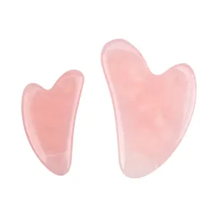 Visage rose Cristal Pierre Corps Grattage Outil de Massage De Rouleau Rose Quartz rose Jade Gua sha pierre