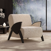 Chaise de loisirs moderne minimaliste en bois tissu écologique mousse à mémoire de forme souple salon chambre à coucher salle à manger maison bureau hôtel extérieur