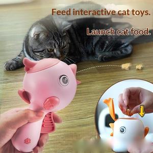 Mainan Dispenser Camilan Kucing Interaktif dengan Laser Pointer dan Pelontar Makanan, Mainan <span class=keywords><strong>Puzzle</strong></span> untuk Latihan Kucing - Product Image 4