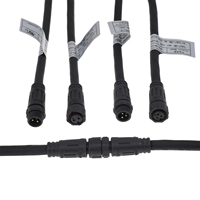 Câble d'alimentation d'éclairage de haute qualité IP68 mâle femelle connecteur en plastique surmoulage M12 fil à fil vis serrure 2pin étanche