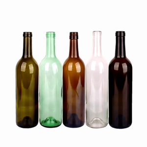 Botella decantadora marrón transparente ámbar de 750ml con tapa de madera, botellas vacías de vino Gin, Vodka, whisky, champán para embalaje en stock - Product Image 2
