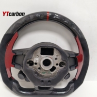 Volant de course YTcarbon pour Golf MK7 GTI GTD GTE R-line, style R8, avec palettes de changement de vitesse en fibre de carbone véritable et LED personnalisées