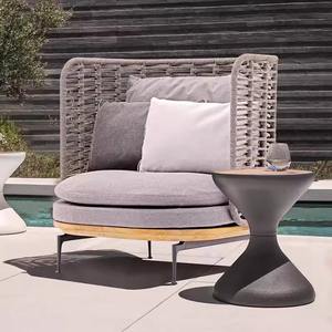 Conjunto de sofá de ratán para exteriores con estructura de aluminio y mimbre de PE para jardín o patio, diseño impermeable. - Product Image 5