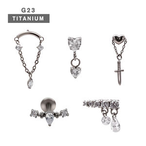 Joyería de Piercing Corporal al por Mayor, Piercing de <span class=keywords><strong>Titanio</strong></span> G23 con Rosca Interna, Labret, Tragus, Hélix, Cartílago, para Hombres y Mujeres - Product Image 1
