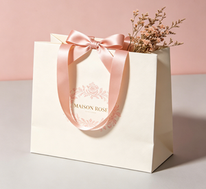 Bolsa de Compras de Papel Mate de Lujo, con Logotipo Personalizado, Asa de Cinta con Lámina Dorada, Bolsa de Regalo, Bolsa de Empaque de Alta Gama para Perfumes y Joyería - Product Image 3