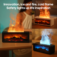 Diffuseur d'arômes miniature à flamme simulée, humidificateur d'ambiance coloré, diffuseur d'huiles essentielles silencieux avec télécommande pour bureau