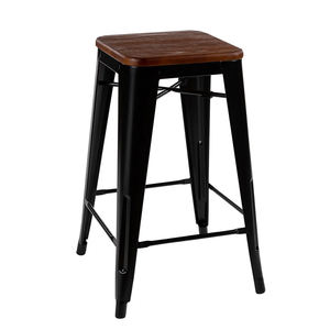 Muestra Gratuita de Taburetes de Bar Modernos y Conjuntos de Comedor para Restaurante, Taburetes Negros, Sillas de Bar, Silla de Bar Metálica <span class=keywords><strong>Tolix</strong></span> Blanca con Asiento de <span class=keywords><strong>Madera</strong></span> - Product Image 6