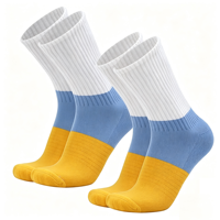 Chaussettes de sport OEM en coton épais et rembourré, à blocs de couleur, pour la course, la marche et la randonnée, pour hommes et femmes, douces, chaudes et athlétiques