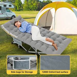 Cama Plegable para Acampar al Aire Libre, Cama Plana para Adultos con Colchón, Cama <span class=keywords><strong>de</strong></span> Campaña para Oficina, Siesta en Casa, Viajes al Aire Libre - Product Image 6