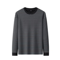 T-shirt classique décontracté pour homme, style automne, imprimé numérique uni, anti-boulochage, confortable, manches longues, coupe ample, élastique