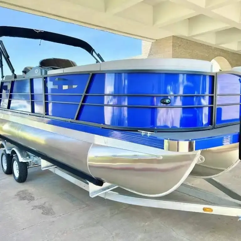 Allsea Factory Wholesale High Quality Customized 15-30ft Aluminum Pleasure Pontoon Boat with Certification for sale